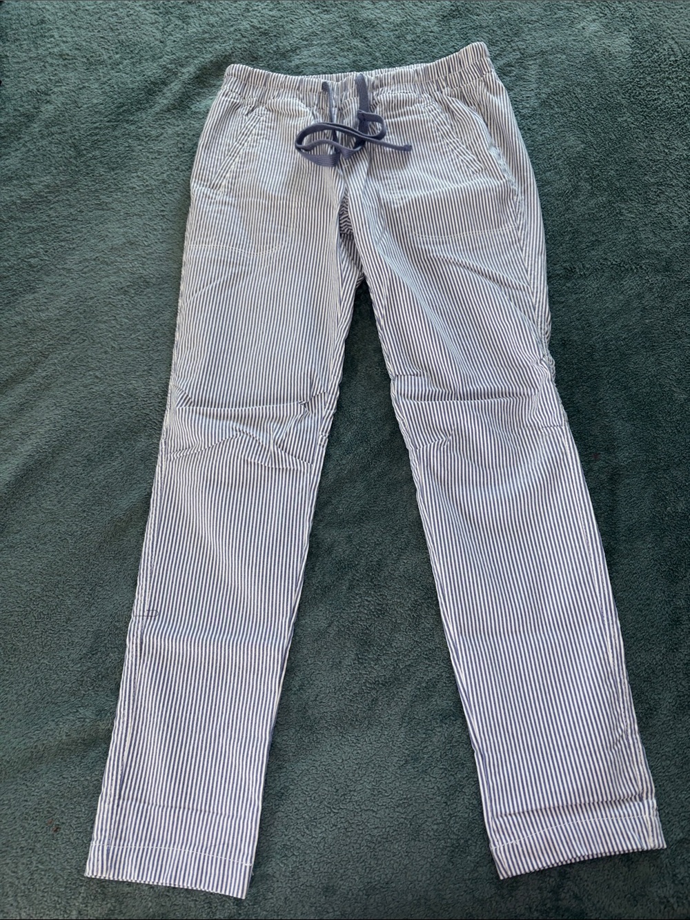 Shinestar Navy & White Pinstripe Drawstring Kids Casual Pants